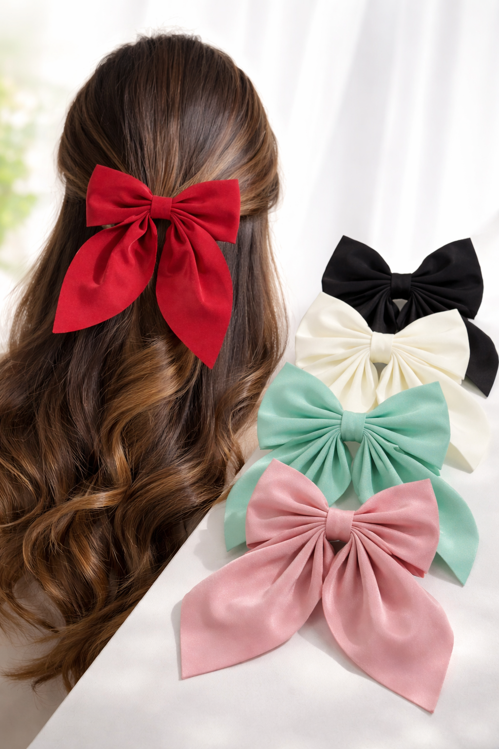 Luxury Satin Hair Bow – Multiple Colors