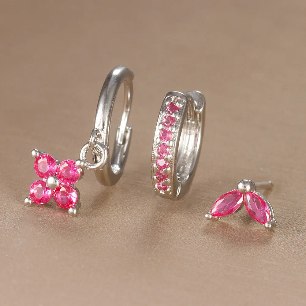 Elegant Crystal Flower Earrings Garmentchic