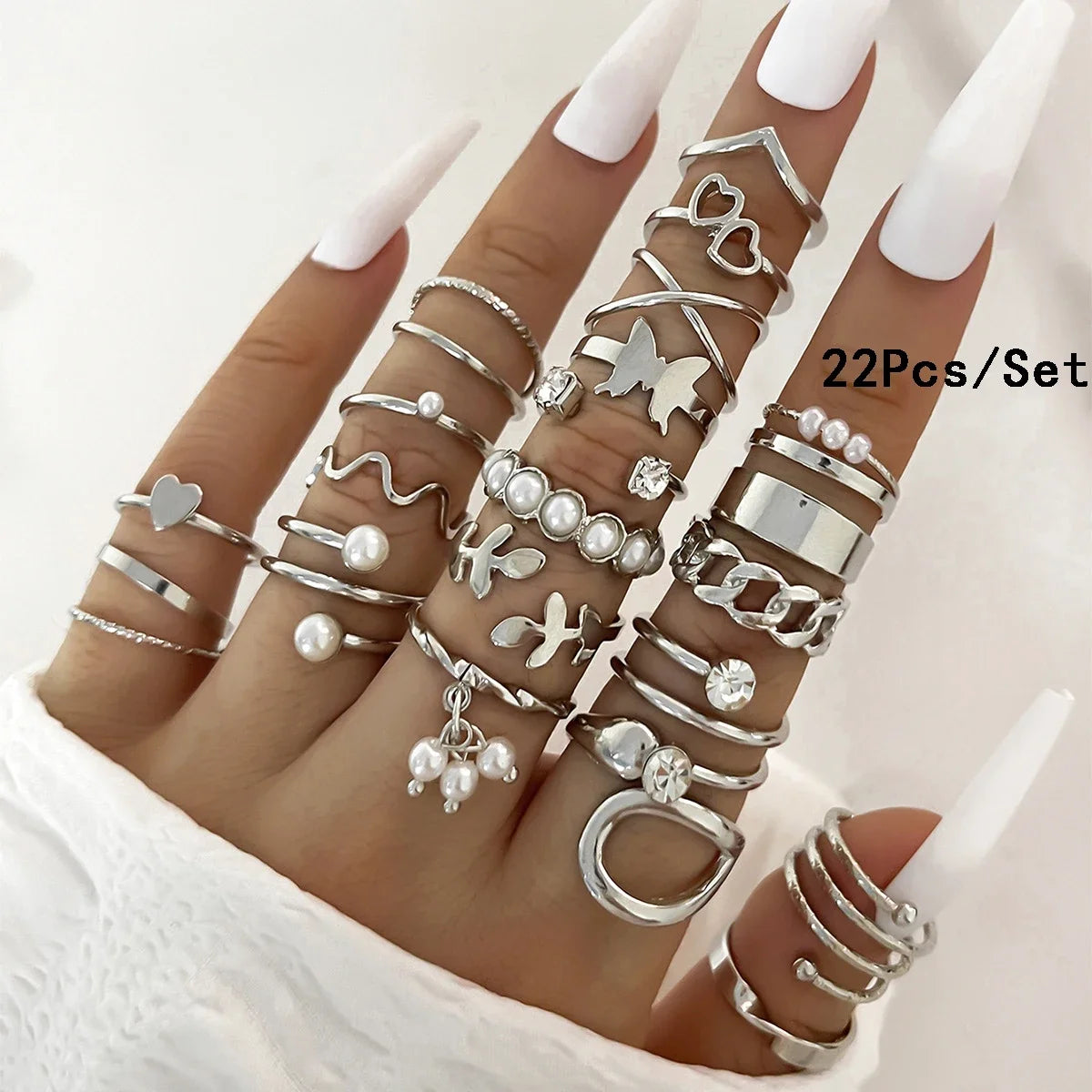 Minimalist Silver Stackable Rings Set Garmentchic