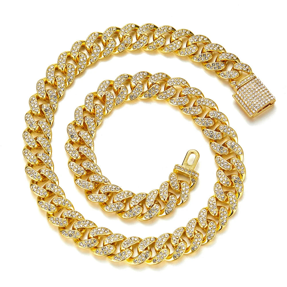 Luxury Iced Cuban Chain Necklace – Gold Finish