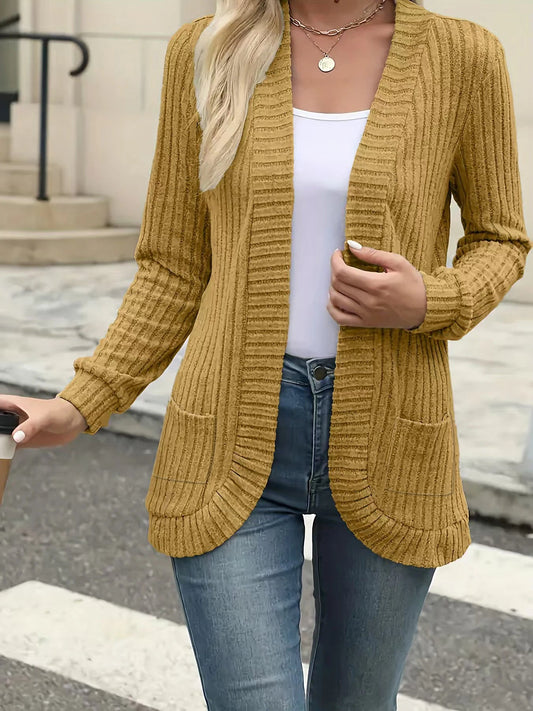 Mustard knit cardigan for fall outfits