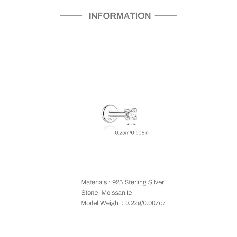 Mini Moissanite Stud Earrings – 2/3/4mm | 925 Sterling Silver