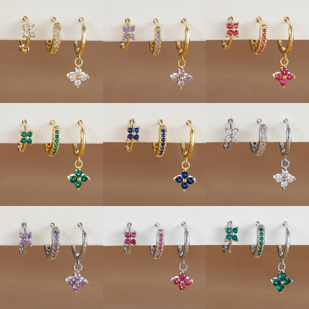 Elegant Crystal Flower Earrings Garmentchic