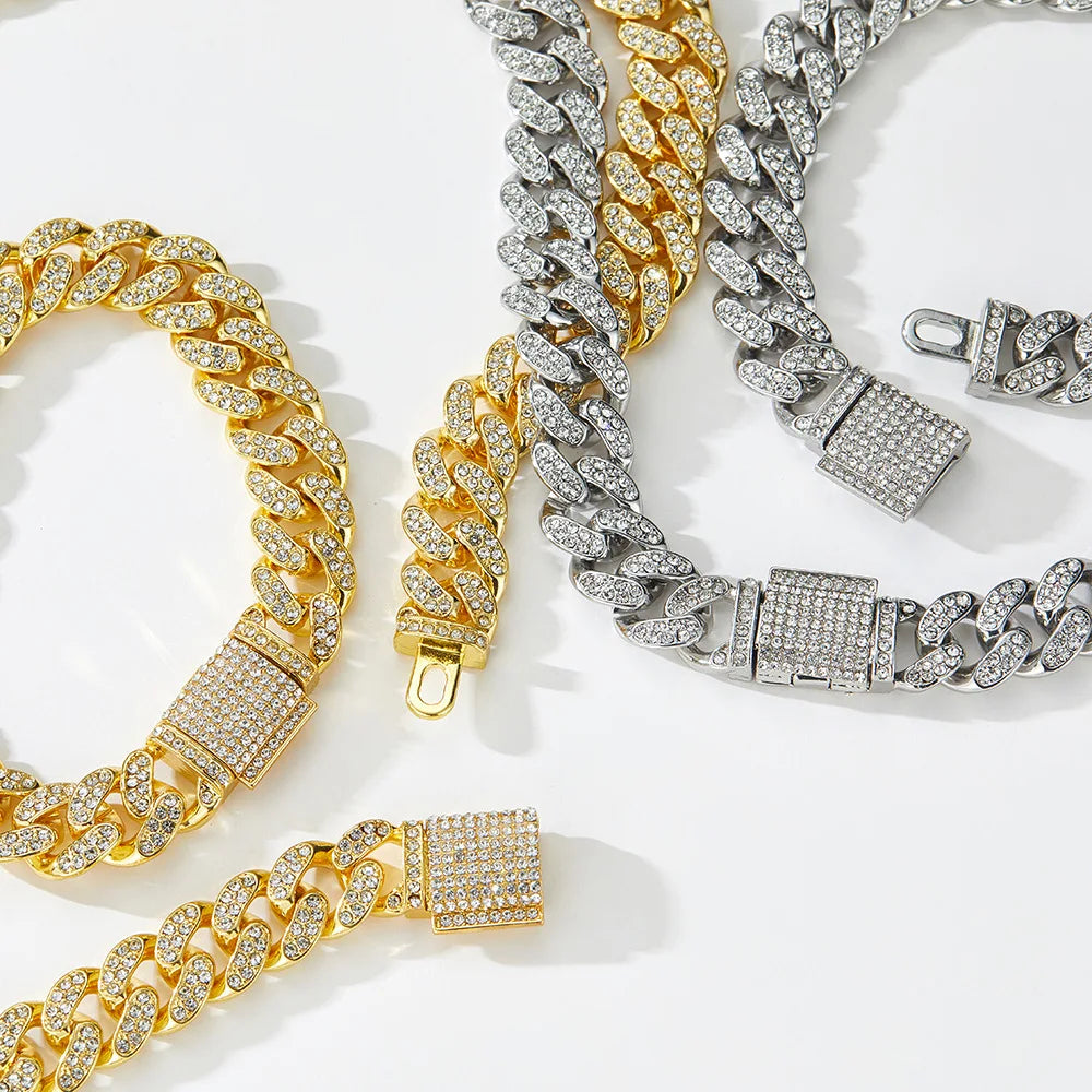 Luxury Iced Cuban Chain Necklace – Gold Finish