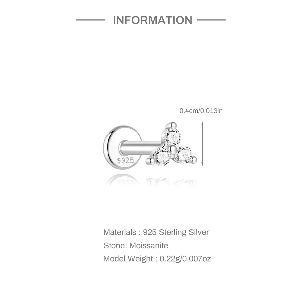 Mini Moissanite Stud Earrings – 2/3/4mm | 925 Sterling Silver