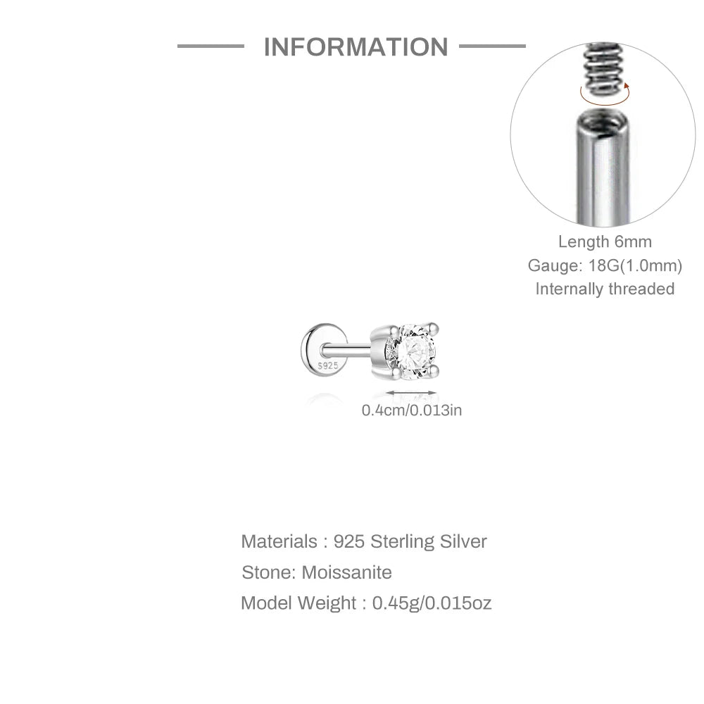 Mini Moissanite Stud Earrings – 2/3/4mm | 925 Sterling Silver
