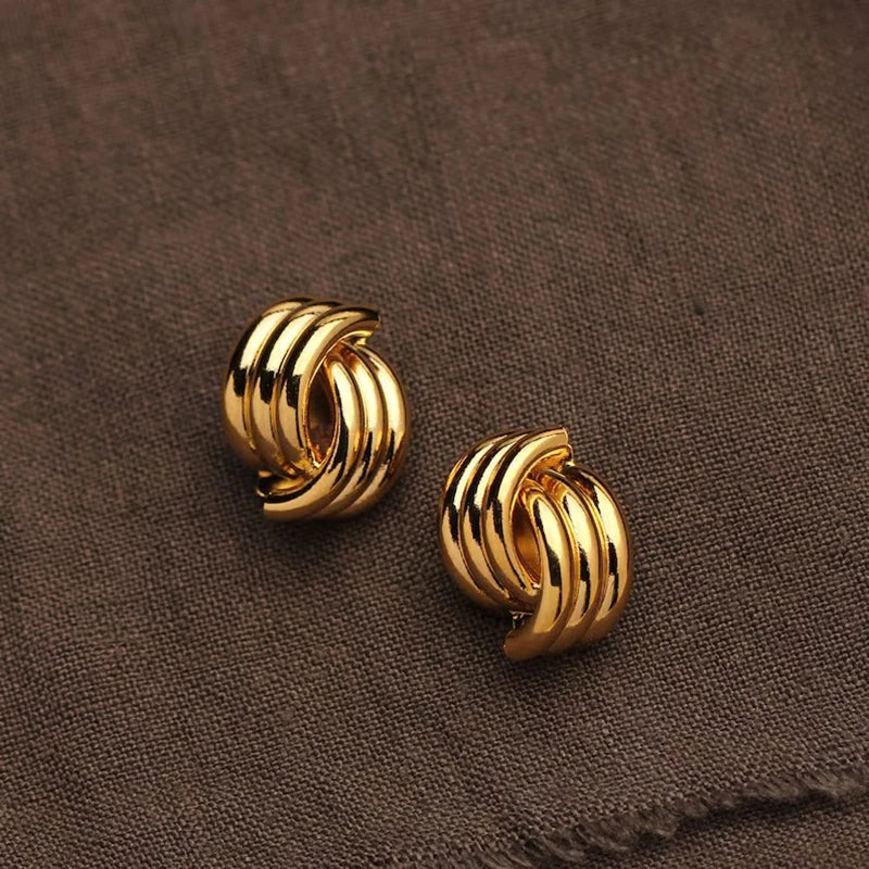 Gold Interlocking Hoop Earrings Garmentchic