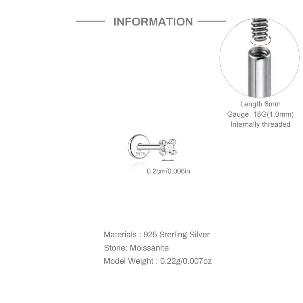 Mini Moissanite Stud Earrings – 2/3/4mm | 925 Sterling Silver