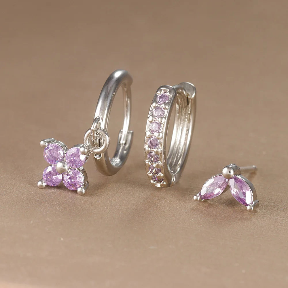 Elegant Crystal Flower Earrings Garmentchic