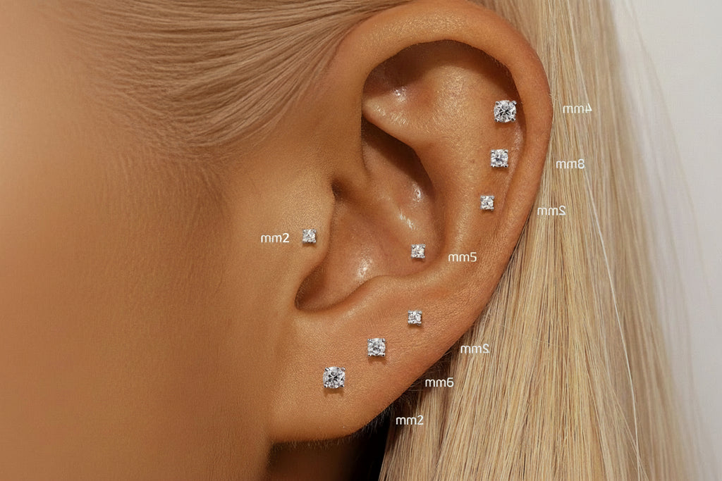 Mini Moissanite Stud Earrings – 2/3/4mm | 925 Sterling Silver