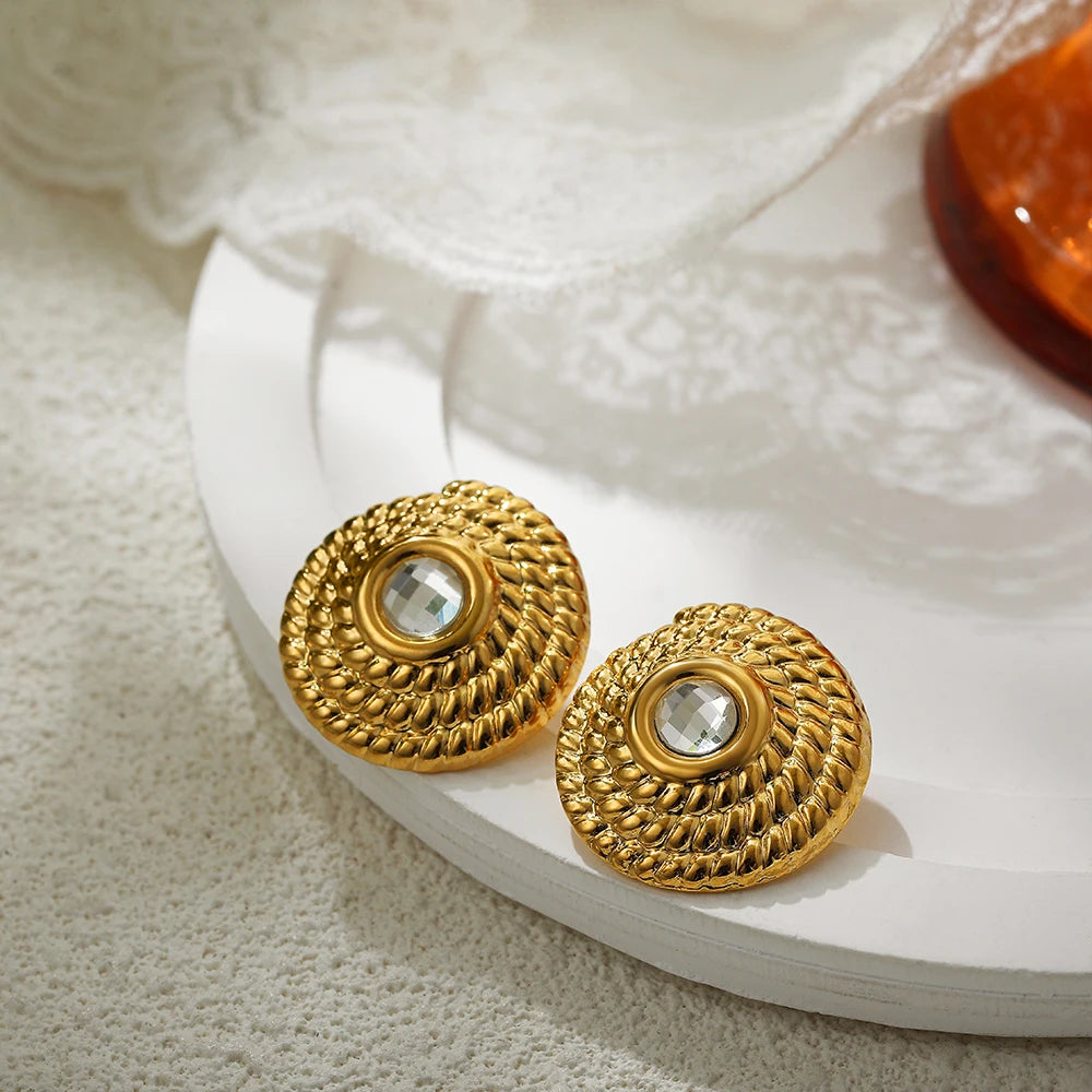 Gold Interlocking Hoop Earrings Garmentchic
