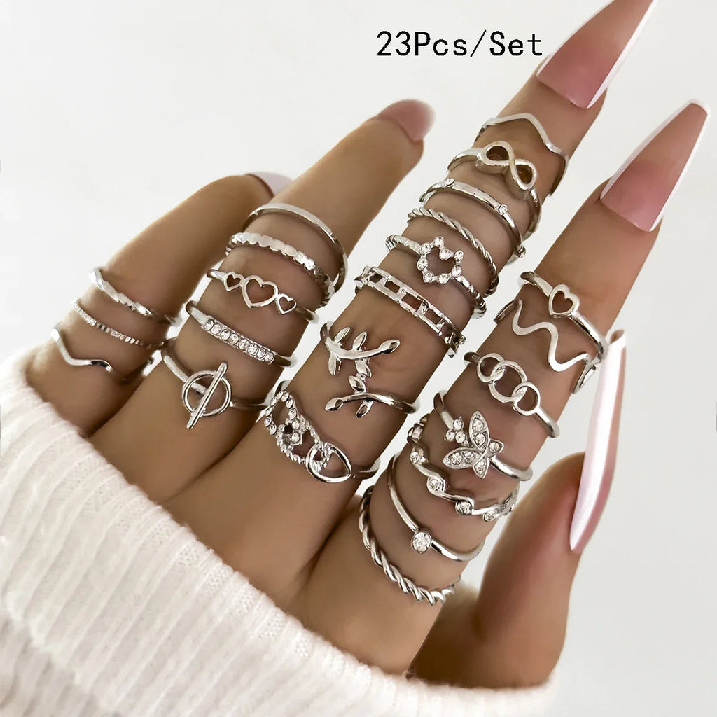 Minimalist Silver Stackable Rings Set Garmentchic