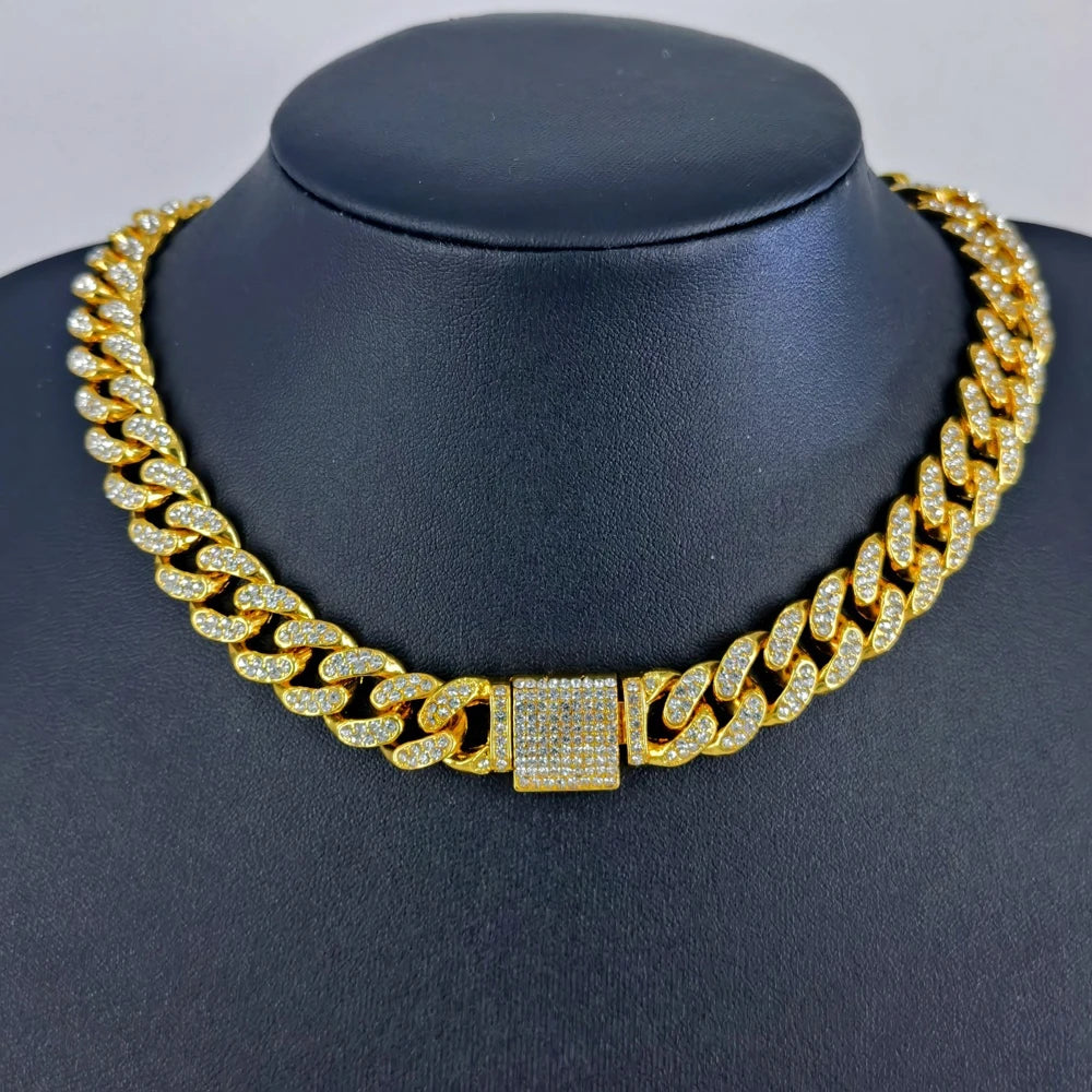 Luxury Iced Cuban Chain Necklace – Gold Finish