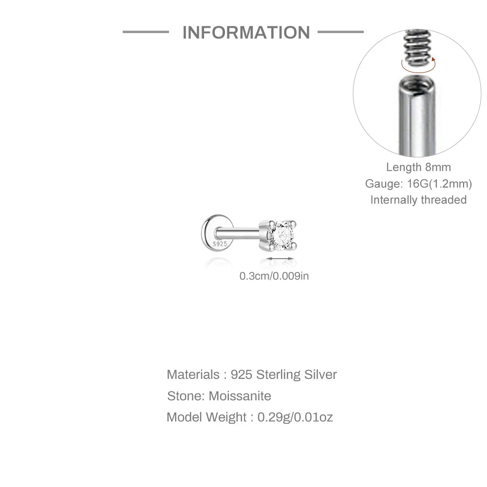 Mini Moissanite Stud Earrings – 2/3/4mm | 925 Sterling Silver