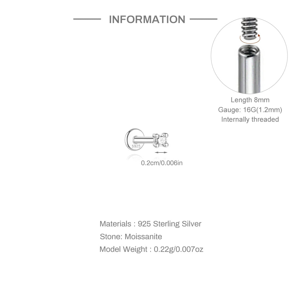 Mini Moissanite Stud Earrings – 2/3/4mm | 925 Sterling Silver